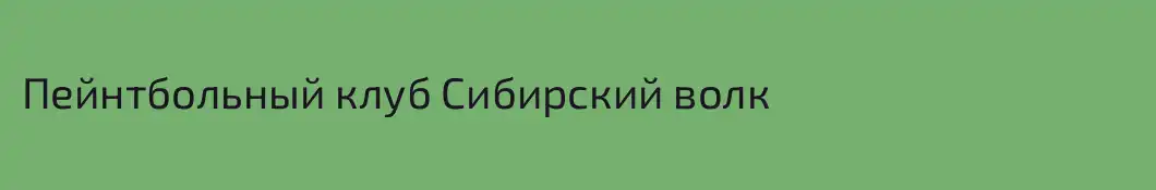 Пейнтбольный клуб Сибирский волк